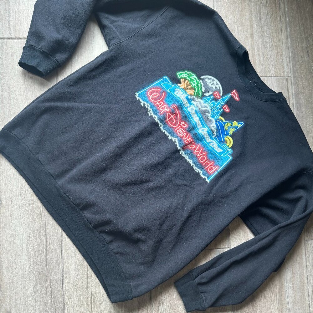 Disney World “Where Dreams Come True” Black Unique Vintage Sweatshirt 2XL - Picture 3 of 8